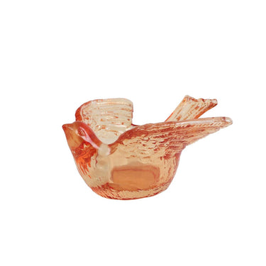 Theelichthouder bird ass kleur glas 13,5x11,5x6cm