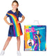 K3 verkleedkleding - regenboogjurkje blauw 3 5 jaar - maat 116