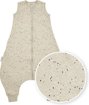 Meyco baby rib mini spot baby zomer slaapoverall jumper - sand melange - 92cm - 0.5 tog