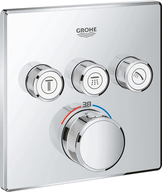 Grohe grohtherm smartcontrol thermostatiche douchekraan - inbouw mengkraan - met omstelling - vierkant - chroom