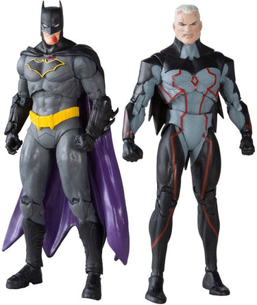 Mcfarlane toys dc collector action figuur pack of 2 omega (unmasked) batman (bloody)(gold label) 18 cm action figuur