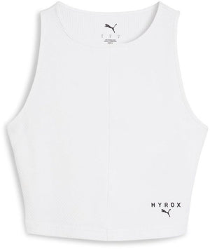Puma x hyrox rib crop mouwloos t-shirt wit s vrouw