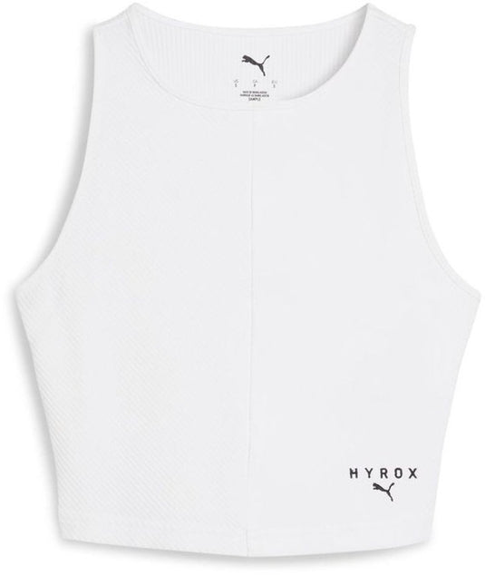 Puma x hyrox rib crop mouwloos t-shirt wit s vrouw