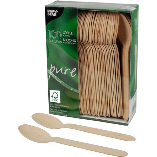 Lepels papstar hout 15,7 cm bruin