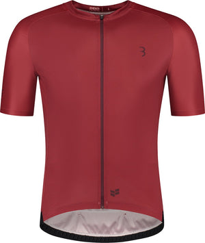 Bbb cycling comfortfit r - duurzaam fietsshirt heren korte mouw - 15-25 °c - ademend mtb en wielrenshirt - 3 achterzakken - rood