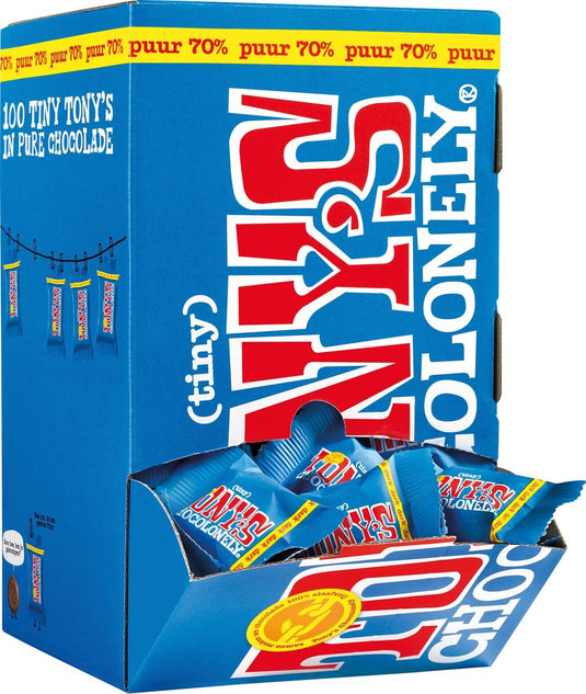 Tony's chocolonely tiny tony's chocolade puur - 900 gram kleine chocolaatjes belgische fairtrade chocola