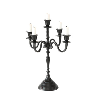 Boltze home kandelaar victoria ø30xh40cm zwart aluminium ( exclusief kaarsen )