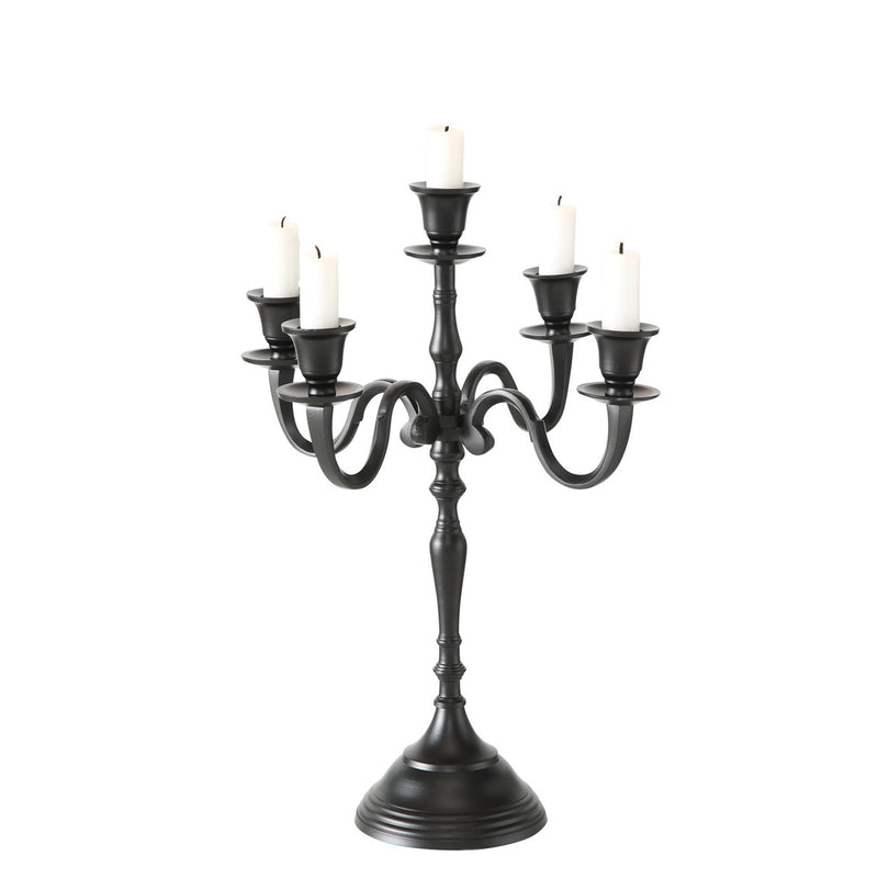 Afbeelding laden in galerijviewer, Boltze home kandelaar victoria ã˜30xh40cm zwart aluminium ( exclusief kaarsen )

