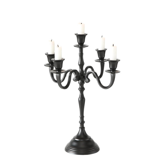 Boltze home kandelaar victoria ã˜30xh40cm zwart aluminium ( exclusief kaarsen )