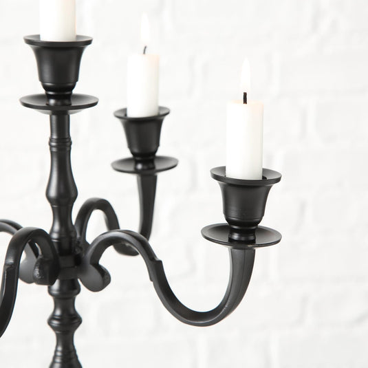Boltze home kandelaar victoria ã˜30xh40cm zwart aluminium ( exclusief kaarsen )