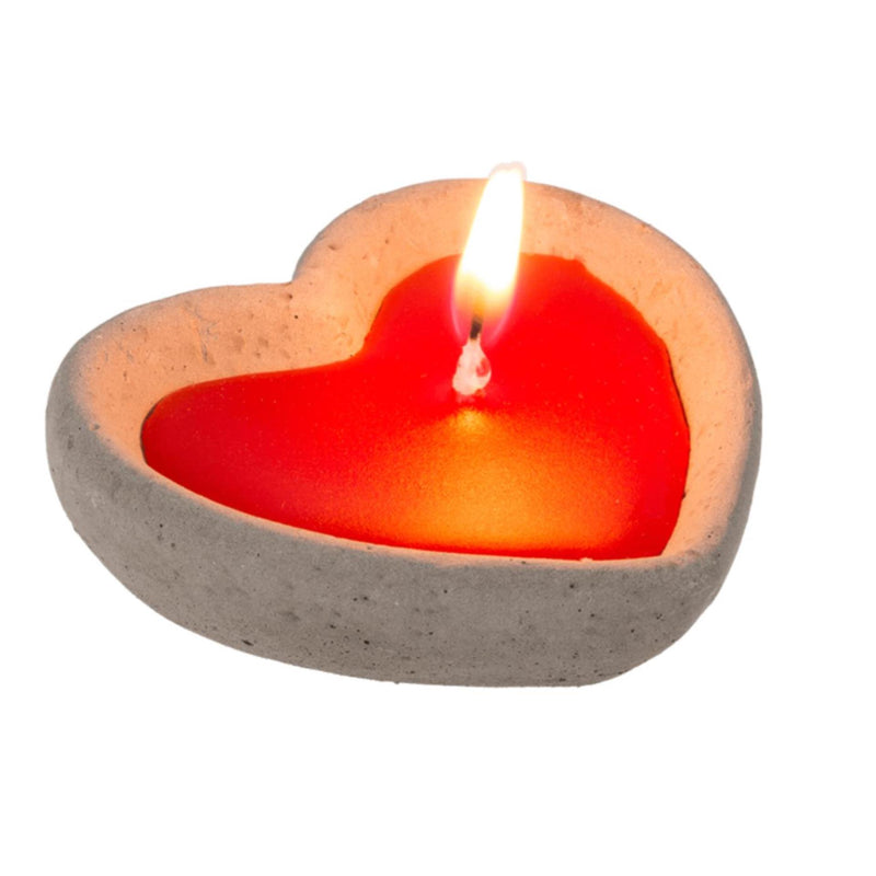 Load image into Gallery viewer, Ootb hartkaars set van 2 in cementen pot
