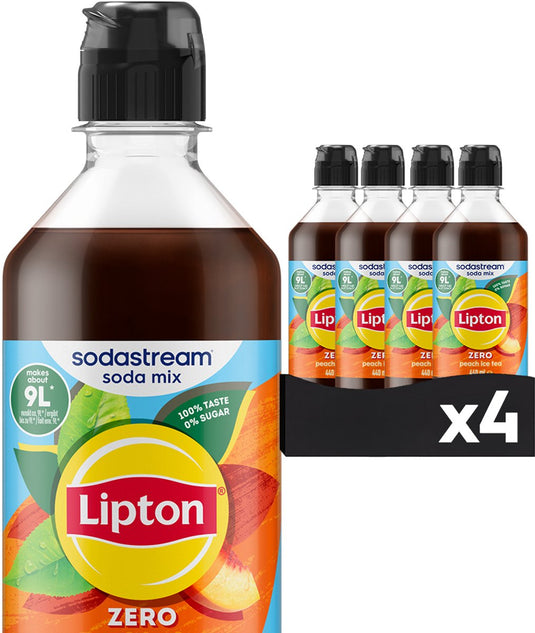 Sodastream lipton ice tea peach zero siroop 4 x 440ml