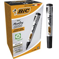 Permanent marker bic 2000 breed 1,7mm zwart rond sneldrogend geurloos