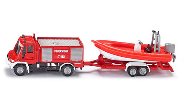 Siku 1636 unimog brandweer met boot 167x29x42mm