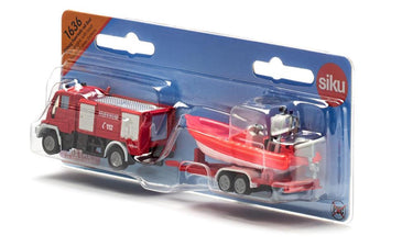 Siku 1636 unimog brandweer met boot 167x29x42mm