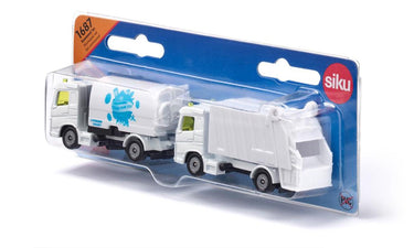 Siku set gemeentewerken veegwagen en vuilniswagen 1:87 nr 1687