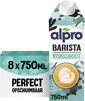Alpro barista plantaardige kokosmelk - perfect voor koffie - lactosevrij - 8 x 750ml