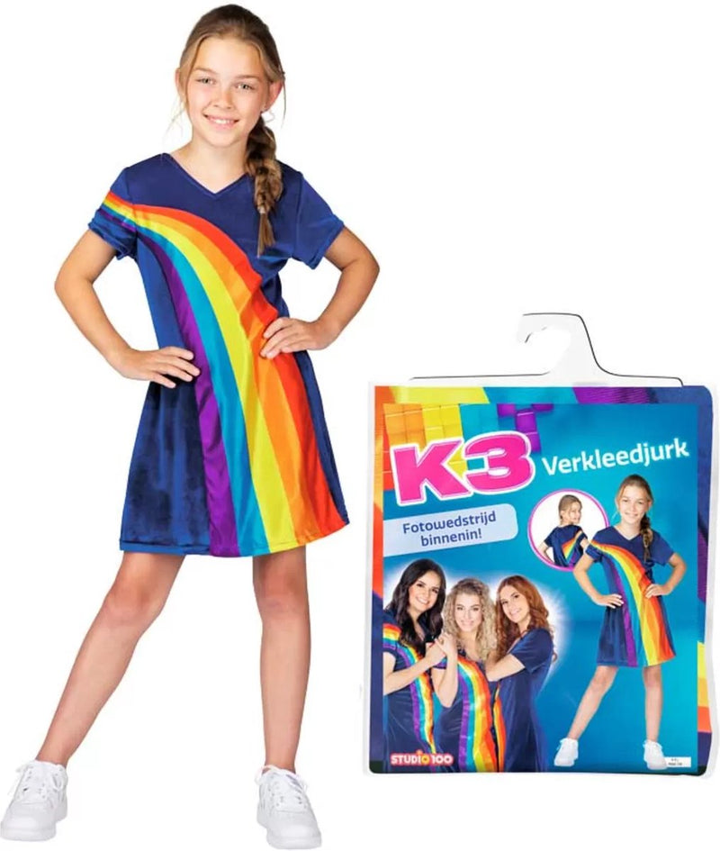 Laden Sie das Bild in Galerie -Viewer, K3 verkleedjurk - regenboog blauw, 6-8 jaar
