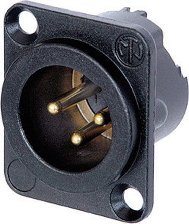 Neutrik nc3md-lx-b xlr-connector flensstekker, contacten recht aantal polen: 3 zwart 1 stuk(s)