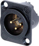 Neutrik nc3md-lx-b xlr-connector flensstekker, contacten recht aantal polen: 3 zwart 1 stuk(s)