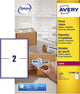 Verzendetiket avery block-out - 199 - 6x143 - 5mm wit doos 100 vel - 2 etiketten per vel