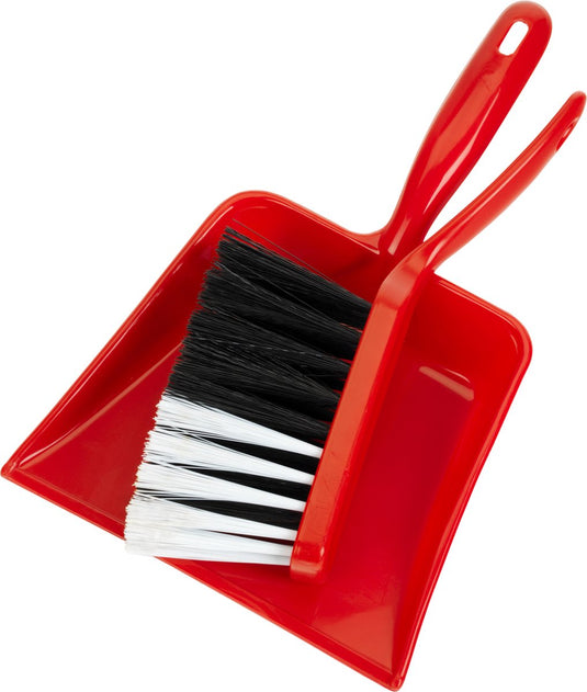 Klein toys pure fresh 2-delige veegset - stoffer en blik - hoogwaardig zwart-wit plastic - rood