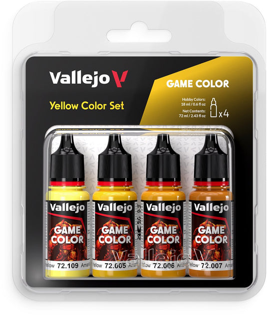 Vallejo hobbyverf acrylverf - 72378 game color - yellow color set - acryl set verf set - 4x 18 ml
