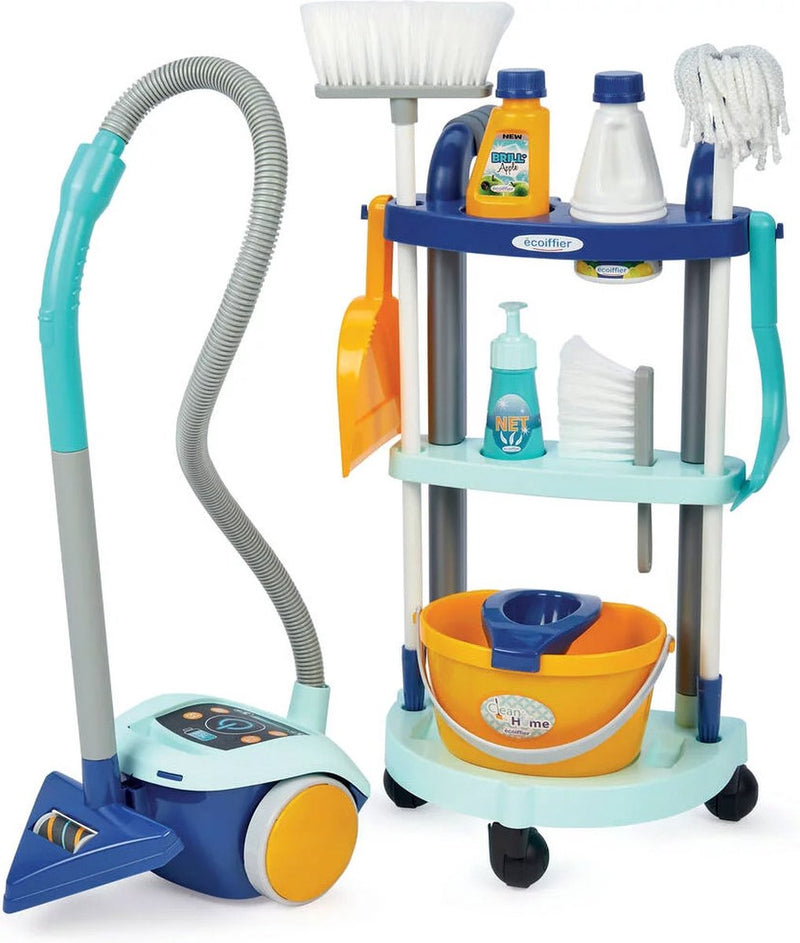 Afbeelding laden in galerijviewer, Ecoiffier clean home schoonmaakkar met stofzuiger

