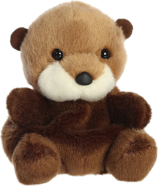 Aurora palm pals serie - wydra knuffel - 12 cm - bruin - zacht