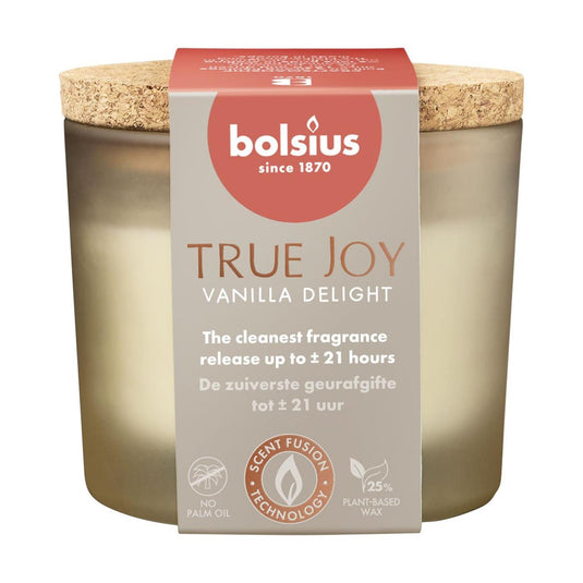 Bolsius geurglas + deksel 66 83 vanilla delight