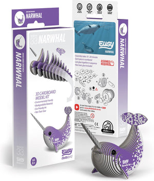 Eugy 3d puzzel - narwal - zeedieren - duurzaam - verzamel ze allemaal - 6 jaar