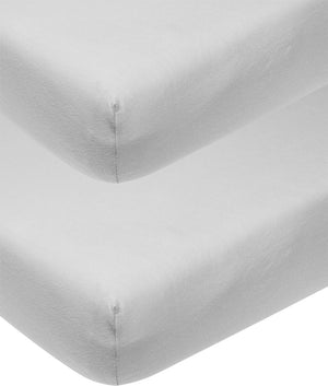 Meyco baby uni hoeslaken ledikant - 2-pack - light grey - 60x120cm