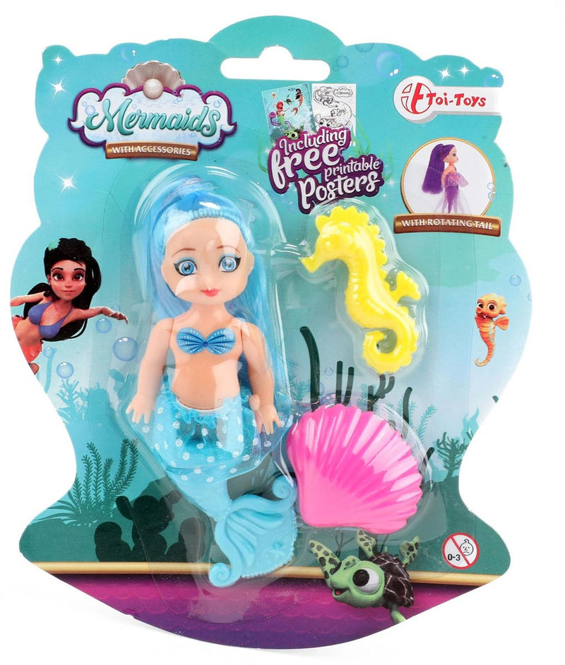 Afbeelding laden in galerijviewer, Toi-toys mermaids zeemeerminpop met kammetjes, 12cm
