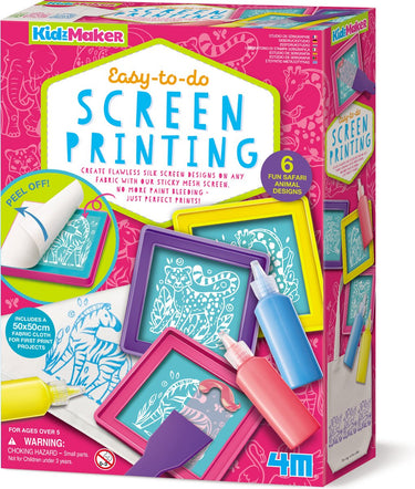 4m knutselen - zeefdruk voor kinderen - creatief speelgoed - hobbypakket - kidzmaker art kit - 5+