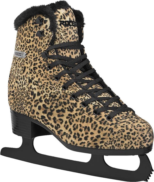 Roces – leopard – kunstschaatsen – schaatsen dames – bruin – warme fleece voering klassieke stabiliteit – maat eu 38