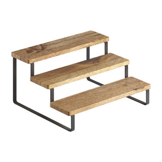 Metaltex - york lava - kruidenrek - 3 etages - 23 x 27 x 13 cm - hout en metaal