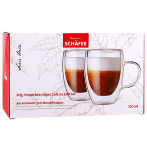 Schäfer mok dubbelwandig 350ml set van 2 met handgreep | 2 stuks