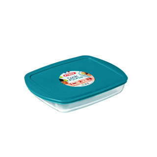 Pyrex - cook store schaal rechthoek met deksel 1,6 liter - glas - transparant