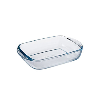 Pyrex - cook store schaal rechthoek met deksel 1,6 liter - glas - transparant