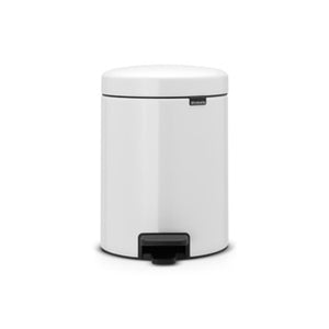 Brabantia pedaalemmer newlcon 5 ltr wit met kunststof binnenemmer