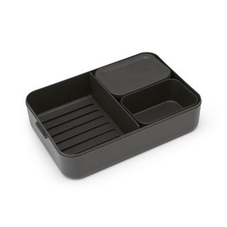 Brabantia bento lunchbox make take groot donkergrijs | 2 stuks
