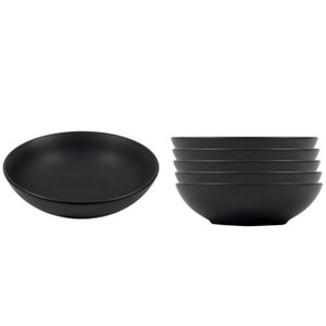 Bord diep 20,5cm mat zwart | 6 stuks