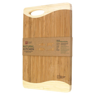 Load image into Gallery viewer, Bamboo snijplank wave 38x25x2 cm
