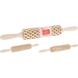 Deegroller rubber hout hart love assorti | 4 stuks