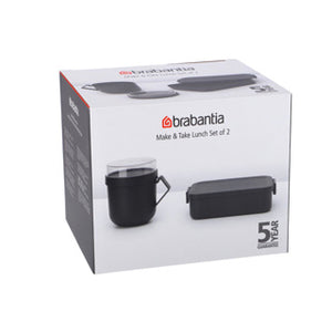 Brabantia make take lunchset - 2-delig - kunststof - dark grey