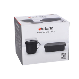 ギャラリービューアに画像をロードする, Brabantia make take lunchset - 2-delig - kunststof - dark grey
