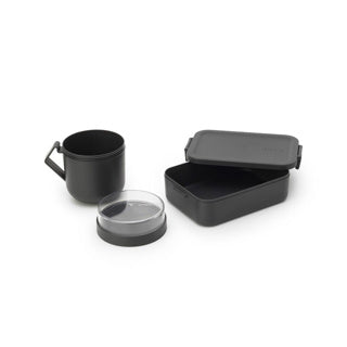 ギャラリービューアに画像をロードする, Brabantia make take lunchset - 2-delig - kunststof - dark grey

