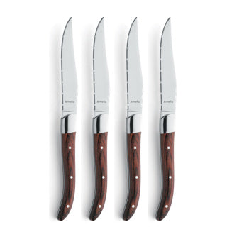 Afbeelding laden in galerijviewer, Amefa royal steak steakmessen 4 stuks maroon brown

