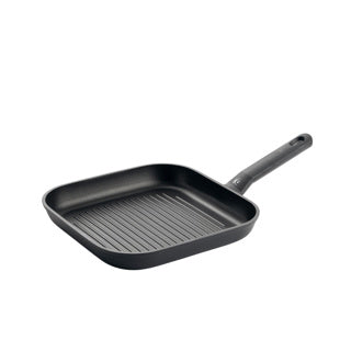 Bk easy induction grillpan 26x26cm - pfas-vrije antikleeflaag - grillpan inductie - keramische pan - ovenbestendig tot 160°c - koudgrepen - zwart
