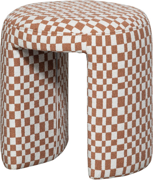 Woood krukje charlie - polyester - ruitjes - oranje